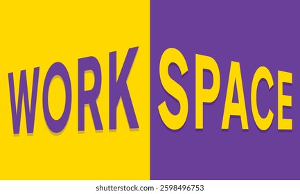 Workspace word background with different color styles with various perspectives