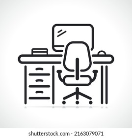ilustración de línea de área de trabajo