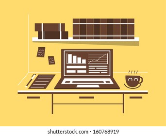 Workspace,Business cartoon vector