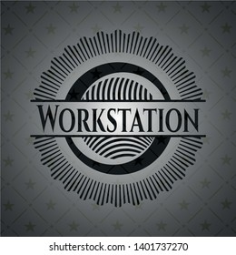 Workstation black emblem. Vintage. Vector Illustration. Detailed.