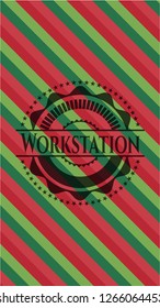Workstation christmas badge background.