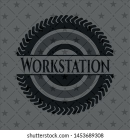 Workstation dark emblem. Retro. Vector Illustration. Detailed.