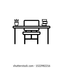 workstation desk education vector eps