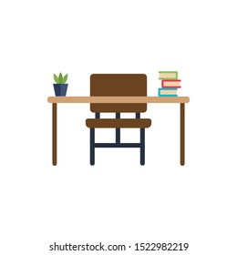 workstation desk education vector eps