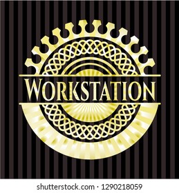 Workstation golden badge or emblem