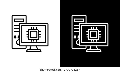 Estación de trabajo con diseño de conjunto de iconos
