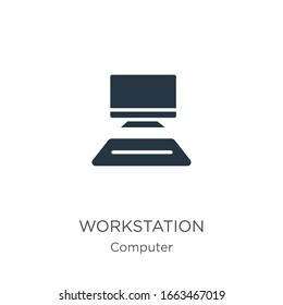 Workstation Icon Vector. Trendy Flat Workstation Icon From Computer Collection Isolated On White Background. Vector Illustration Can Be Used For Web And Mobile Graphic Design, Logo, Eps10