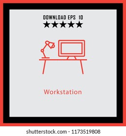 Workstation  line icon