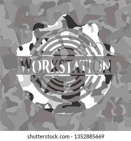 Workstation on grey camo texture