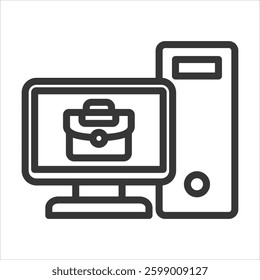 Workstation Outline Icon Vector Illustration
