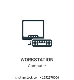 Workstation vector icon on white background. Flat vector workstation icon symbol sign from modern computer collection for mobile concept and web apps design.