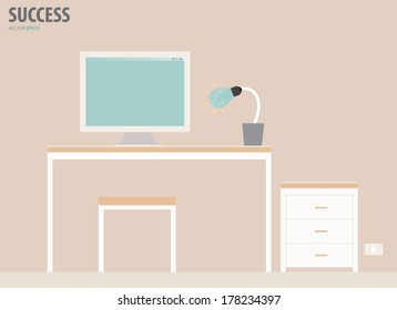 Workstation. Vector Illustration.