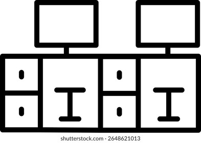 Workstations Vector Line Icon Design