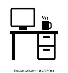 Worktable icon in black color