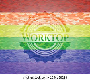 Worktop lgbt colors emblem. Vector Illustration. Mosaic.