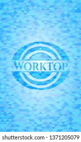 Worktop light blue mosaic emblem