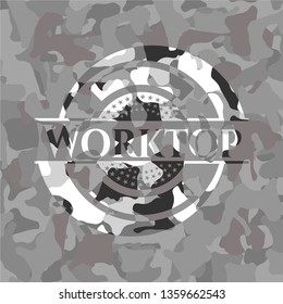 Worktop on grey camo texture