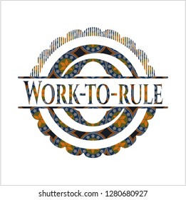 Work-to-rule arabic emblem. Arabesque decoration.