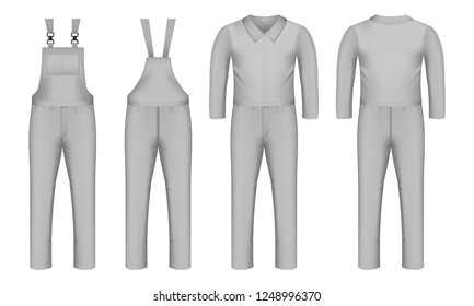 Workwear icon set. Realistic set of workwear vector icons for web design