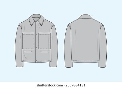 A workwear jacket is a type of jacket designed primarily for practical use in a work environment, offering durability, functionality, and protection.