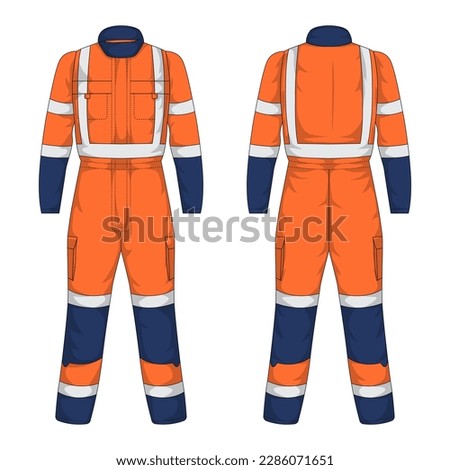 Workwear mockup front and back view