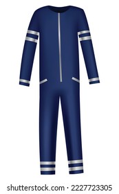 Workwear uniform element. Blue denim overall or dungaree as uniform. Protective clothing or safety equipment. Construction workers clothing, uniform mockup