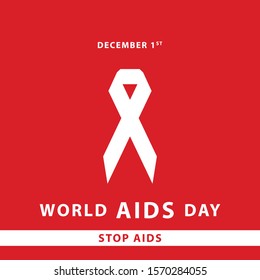 Worl AIDS Day and Stop AIDS template design. Vector Eps 10