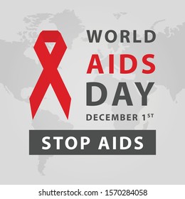 Worl AIDS Day and Stop AIDS template design. Vector Eps 10
