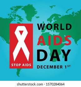 Worl AIDS Day and Stop AIDS template design. Vector Eps 10