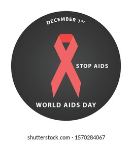 Worl AIDS Day and Stop AIDS template design. Vector Eps 10