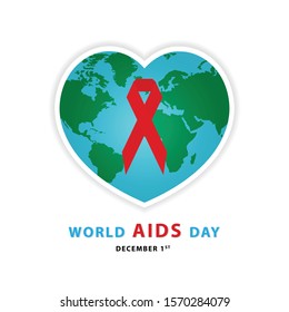 Worl AIDS Day and Stop AIDS template design. Vector Eps 10