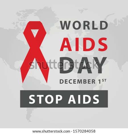 Worl AIDS Day and Stop AIDS template design. Vector Eps 10