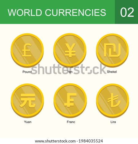Worl Coin Set Volume 2: Pound Yen Shekel Yuan Franc Lira