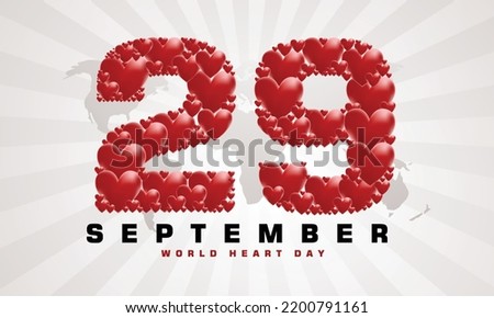 Worl Heart Day Background With Heart Shape Typography of 29