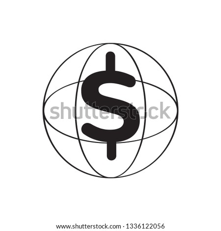 Worl web icon with a dollar symbol. Vector illustration design