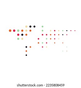 World 1 Silhouette Pixelated pattern map illustration