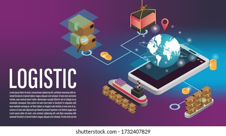 World 3D Logistic Connection Banner