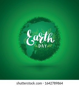 World abstract art with earth day lettering vector illustration for earth day element poster.