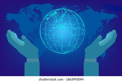 world Abstract technology digital hi tech, concept background, copy space for text