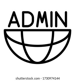 World admin icon. Outline world admin vector icon for web design isolated on white background