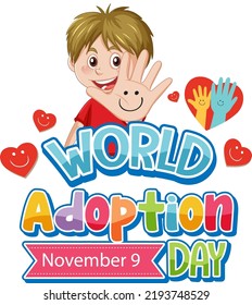 Ilustración del diseño del logotipo del Día Mundial de la Adopción
