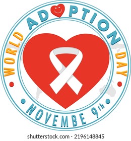 Ilustración del diseño del logotipo del Día Mundial de la Adopción