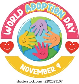World Adoption Day Logo Design illustration