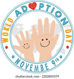 Ilustración del diseño del logotipo del Día Mundial de la Adopción