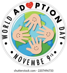 World Adoption Day Logo Design illustration