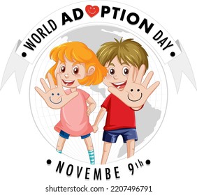 World Adoption Day Logo Design illustration