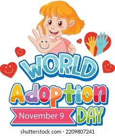 Ilustración del diseño del logotipo del Día Mundial de la Adopción