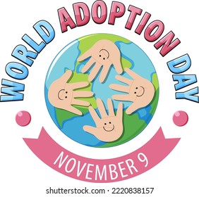 Poster-Design-Illustration zum Welt-Adoptionstag