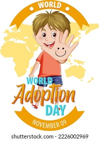 Ejemplo de diseño de afiche del Día Mundial de la Adopción