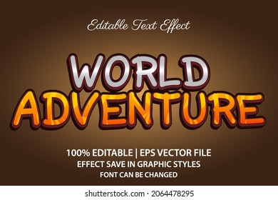 world adventure 3d editable text effect